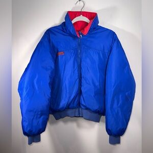 Columbia Mens Y2K Duck Down Filled Puffer Blue and Red Coat Size Medium